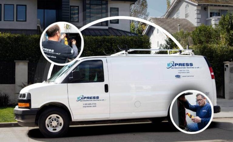 Work van with company logo