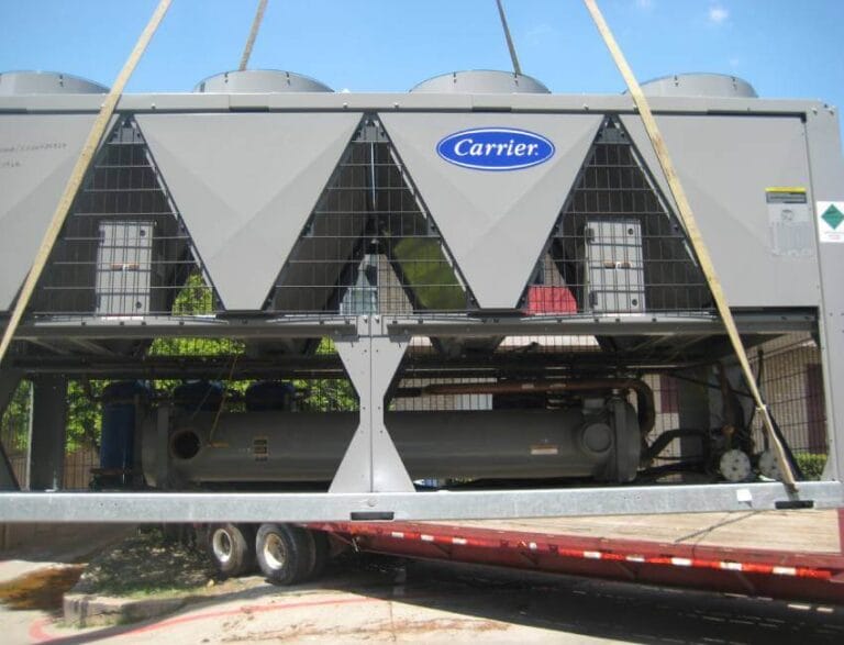 Giant packaged unit on flatbed